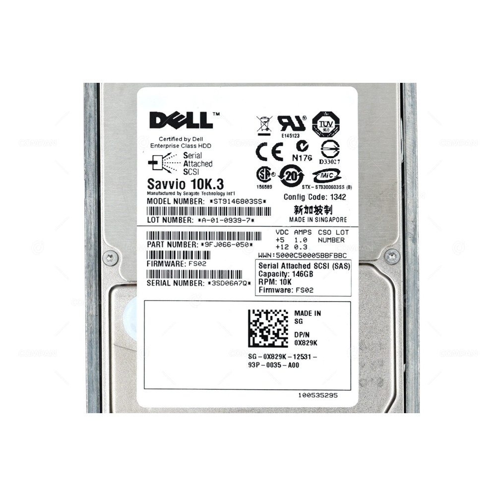 X829K DELL HDD 146GB 10K SAS 6G 2.5" SFF HOT-SWAP